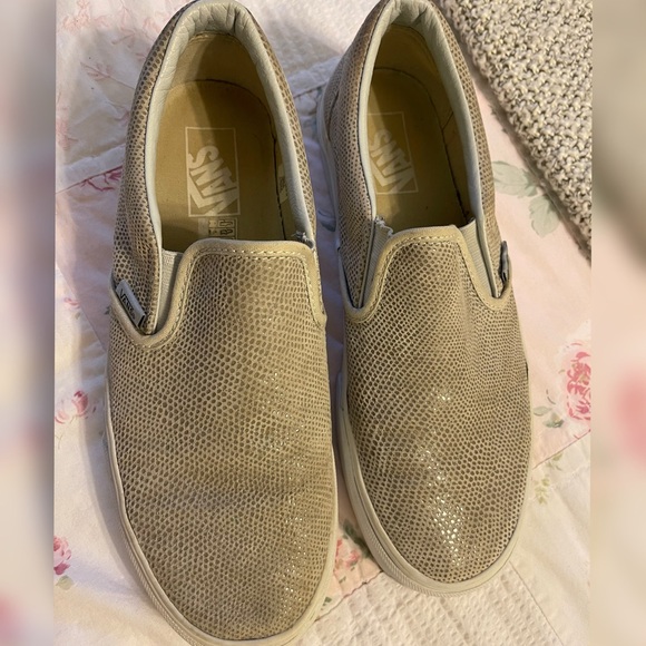 VANS CLASSIC SLIP-ON (PEBBLE SNAKE) in Glacier Gray M 8 W 9.5 READ! - Picture 3 of 5